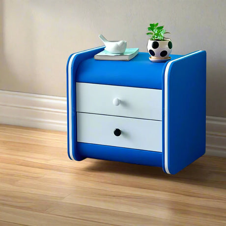 Modern Wooden Nightstand bright blue