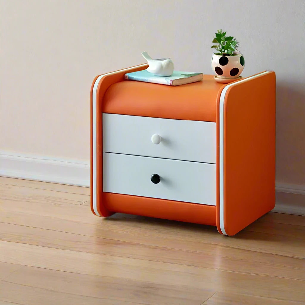 Modern Wooden Nightstand orange