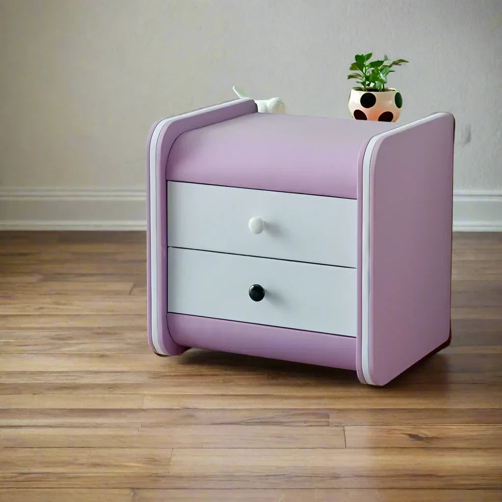 Modern Wooden Nightstand purple