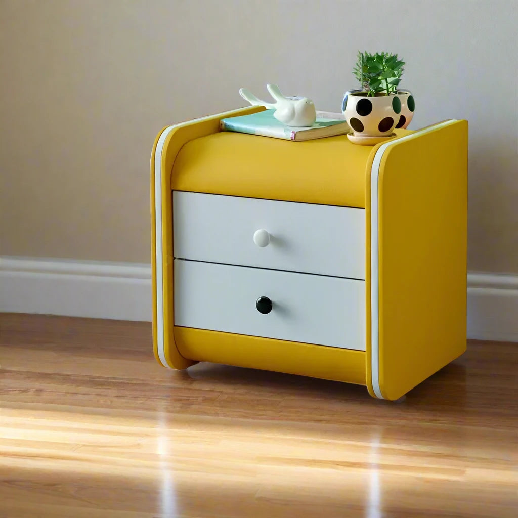 Modern Wooden Nightstand yellow