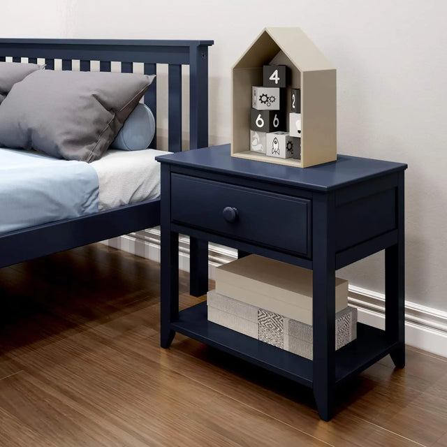 Nightstand with Drawer and Shelf in Blue