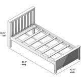 Twin Platform Bed Frame with Wood Slatted Headboard