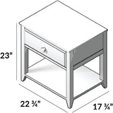 Nightstand with Drawer and Shelf in Blue