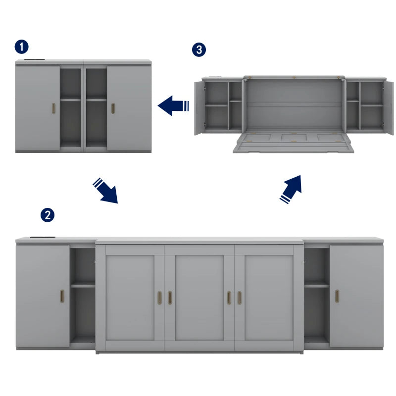 Full Size Murphy Bed That Folds Into a Cabinet - Wall Bed