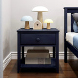 Nightstand with Drawer and Shelf in Blue