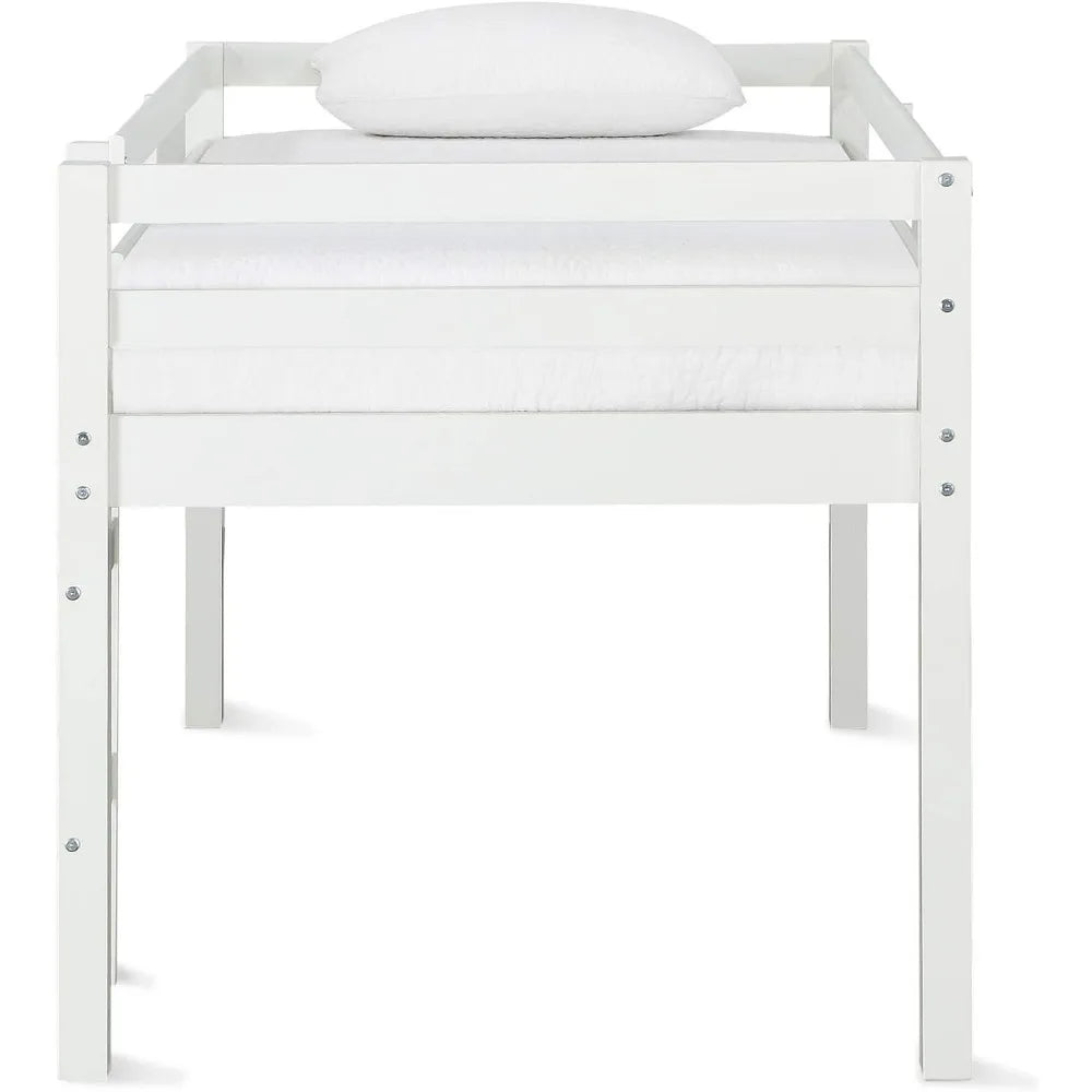 Kids Twin Loft Bed in White and Black