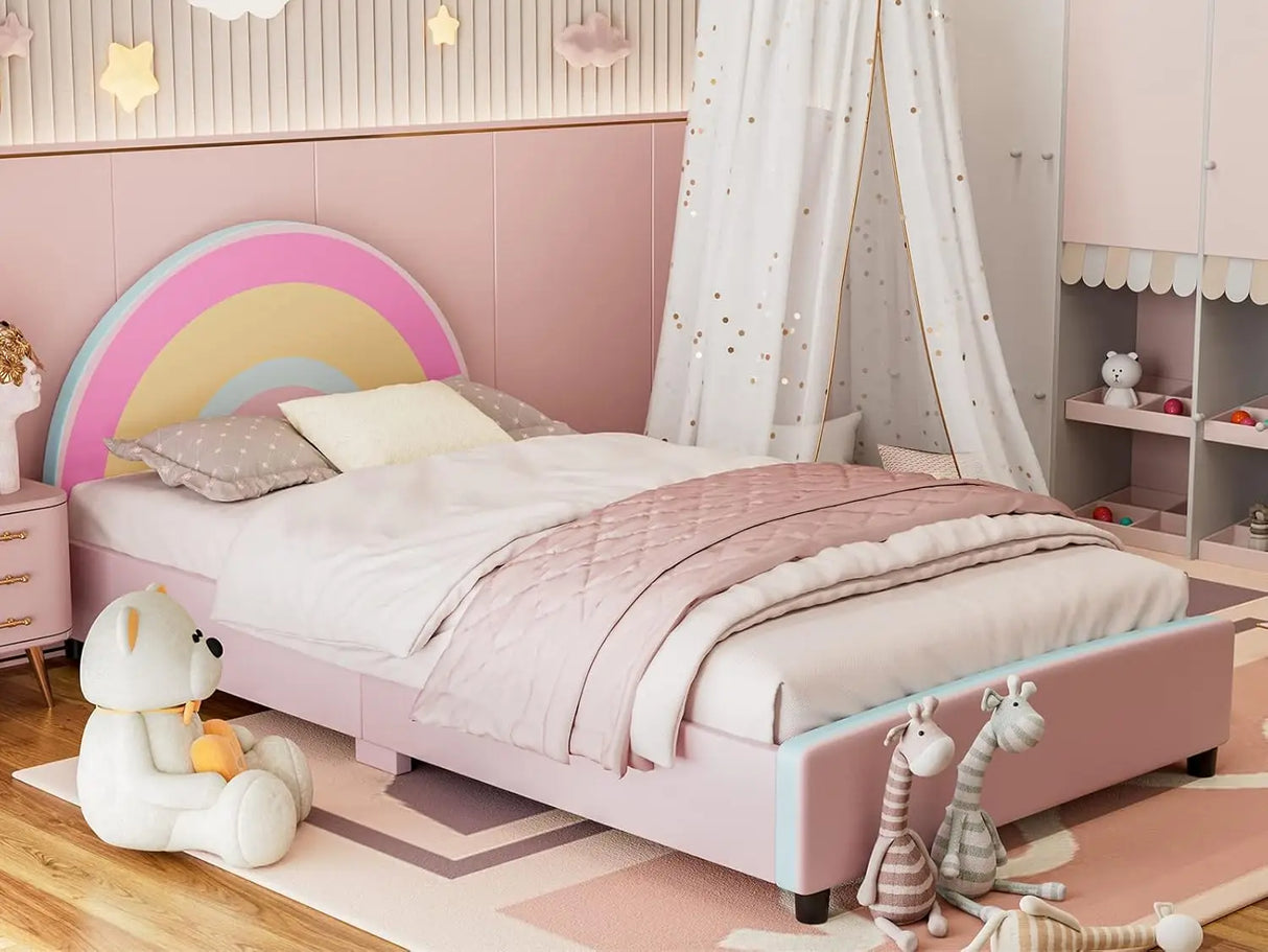 Rainbow Upholstered Twin Platform Bed