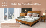 Deluxe Bed Frame with Adjustable Headboard - Mid Century