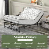 Queen Adjustable Bed Frame with Head and Foot Incline - Low-Noise Motor and Remote Control