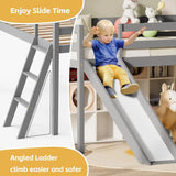 Low Twin Loft Bed with Slide, Climbing Ladder & Storage Space