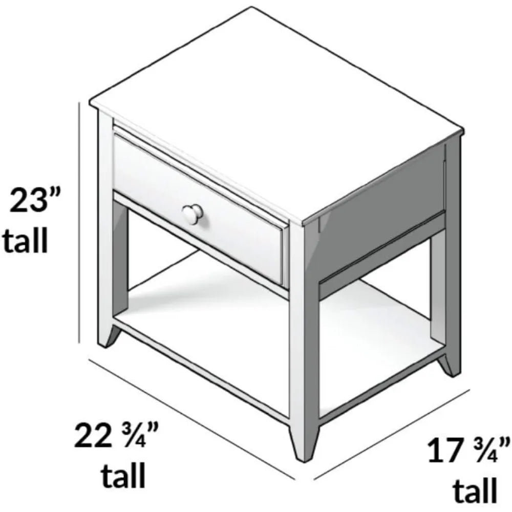 Nightstand With Drawer and Shelf in Espresso