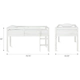 Kids Twin Loft Bed in White and Black