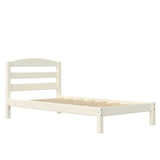 Twin Wood Platform Bed Frame in Off-White, Expresso, Black and Grey