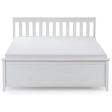 Solid Wood Queen Platform Bed Frame with Headboard in White