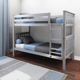 Twin over Twin Bunk Bed with Ladder for Kids and Safety Guardrails