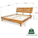 Deluxe Bed Frame with Adjustable Headboard - Mid Century