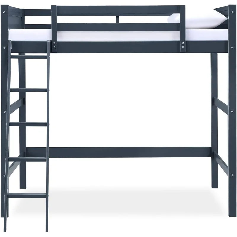 Full Size Loft Bed in Black, Grey, Espresso, and Blue