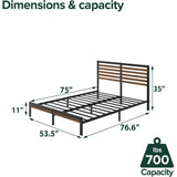 Kai Bamboo and Metal Platform Bed Frame