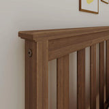 Full Size Wood Bed Frame with Slatted Headboard