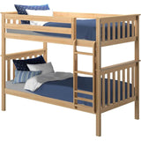 Twin over Twin Bunk Bed with Ladder for Kids and Safety Guardrails