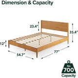 Allen Mid Century Wood Platform Bed Frame in Full Queen or King