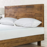 King Wood Platform Bed Frame with Adjustable Headboard and Slats