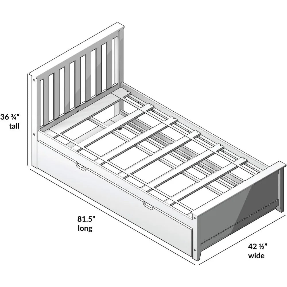 Twin Bed With Trundel Storage and Headboard