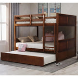 Twin Over Full Bunk Bed with Twin Size Trundle, Stairway, Storage and Guard Rail