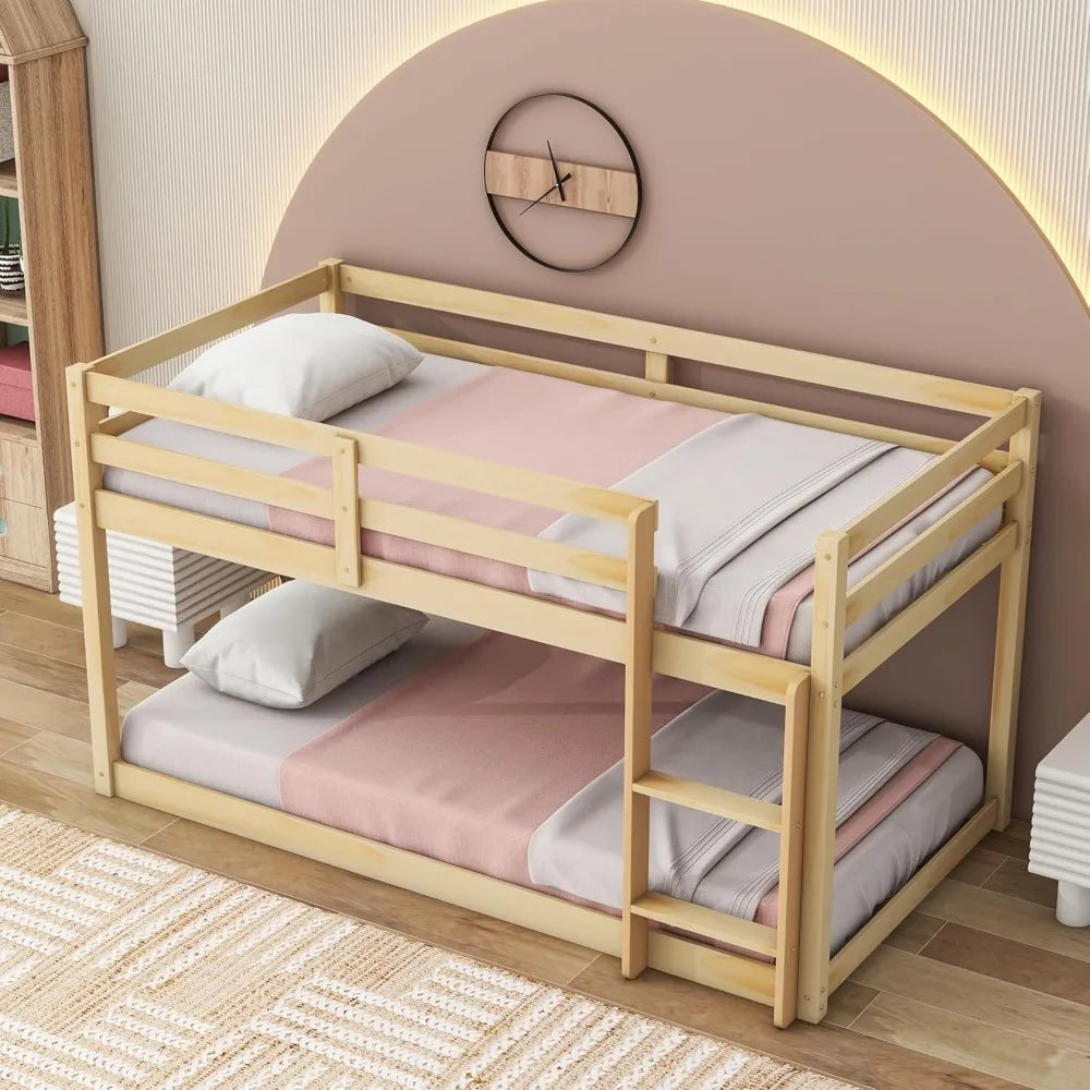 Twin Over Twin Low Bunk Bed