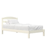 Twin Wood Platform Bed Frame in Off-White, Expresso, Black and Grey