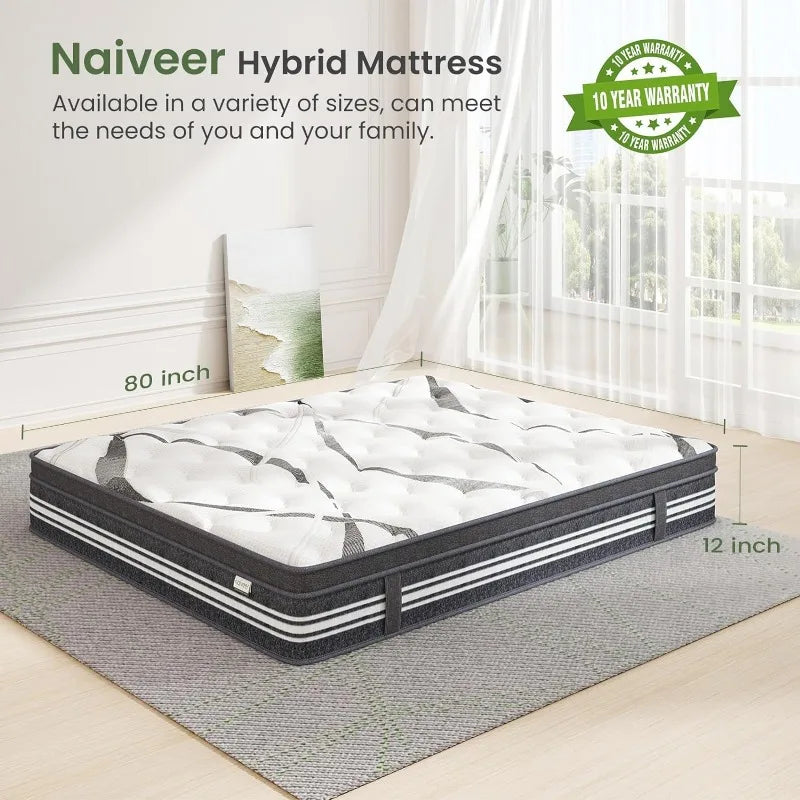 Navieer 10 Inch Memory Foam Hybrid Mattress In A Box Hybrid