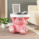 Bear Night Stand Table for Bedroom - Pink, Brown, or Apricot Sitting bear or standing on head table