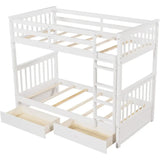 Bunk Bed with Drawers - Ladder - Two Storage Drawers