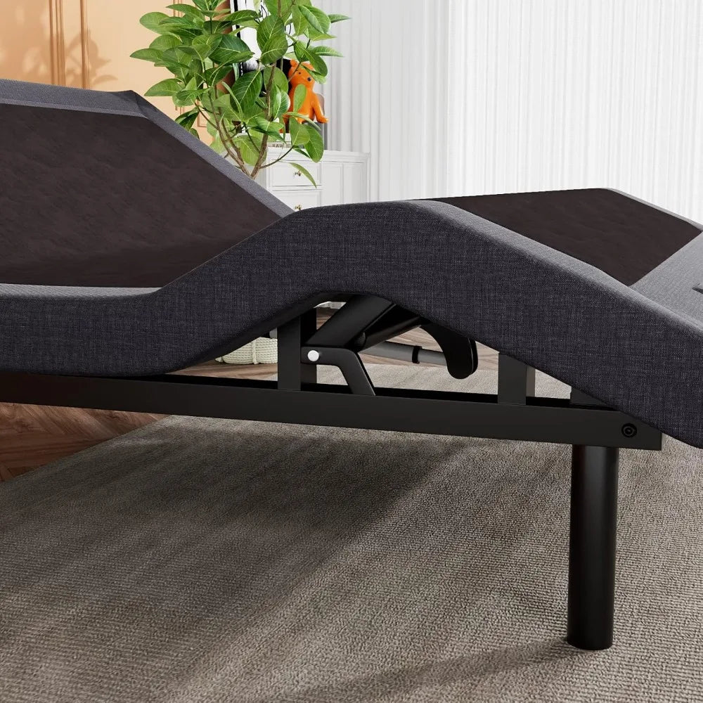 Electric Adjustable Bed Frame Base - Ergonomic Upholstered