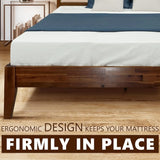 Emery Ca King Wood Bed Frame with Headboard - Solid Wood Platform Bed,