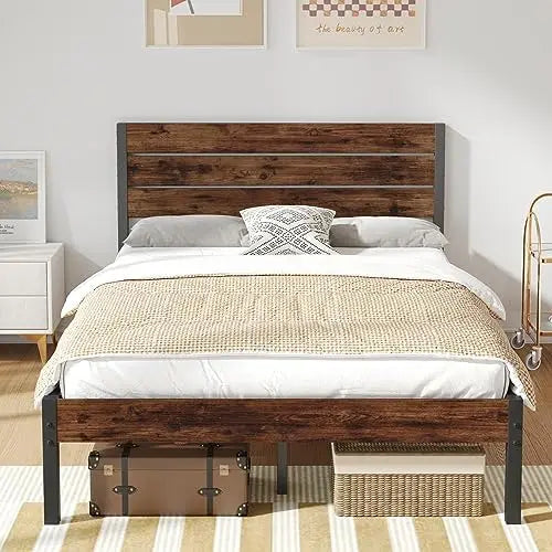 Metal Bed Frame with Headboard & Footboard