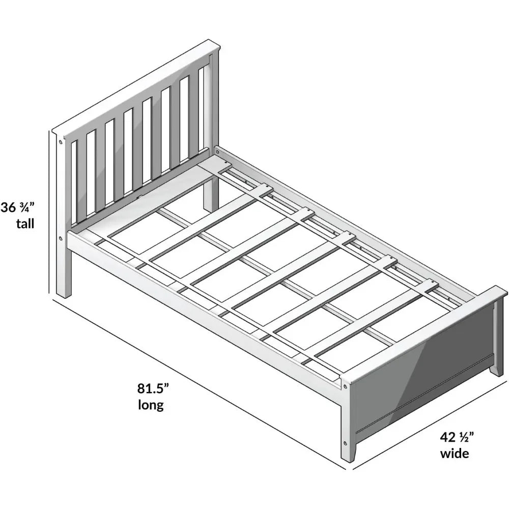 Twin Platform Bed With Slatted Headboard