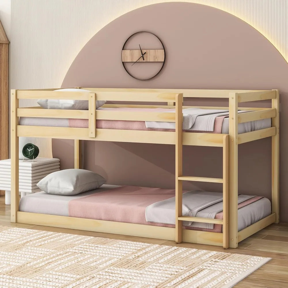 Twin Over Twin Low Bunk Bed