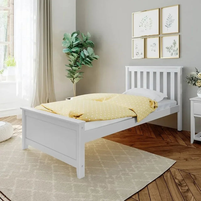 Twin Platform Bed With Slatted Headboard